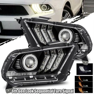 Juego de faros proyectores DRL/Señal negros para Ford Mustang 10-12 (aspecto de 6.ª generación) - Imagen 1 de 10