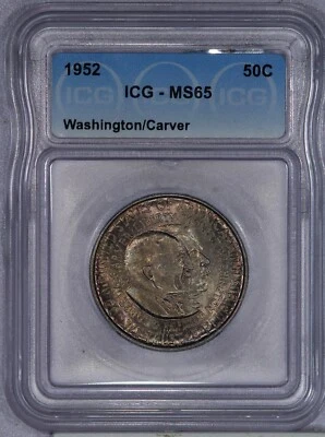 1952 Washington Carver Half Dollar 50c ICG MS65 Handsomely Toned! - Image 1 of 2