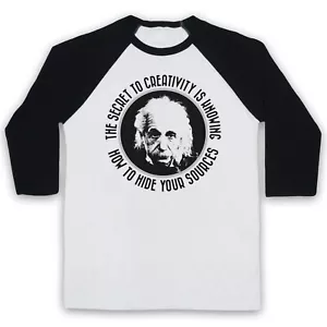 ALBERT EINSTEIN SECRET TO CREATIVITY GENIUS UNOFFICIAL 3/4 SLEEVE BASEBALL TEE - Picture 1 of 11