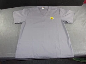 SALUS BATTLESHIP GRAY GREY HOSPITAL PULLOVER SCRUB TOP SHIRT LARGE 2 POCKET - Picture 1 of 10