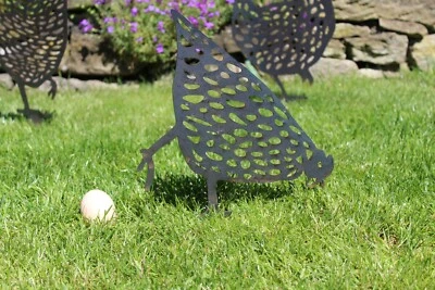 Je 4 Hühner  aus 2 mm hochwertigen *Cortenstahl Deko Garten - Bild 1 von 4