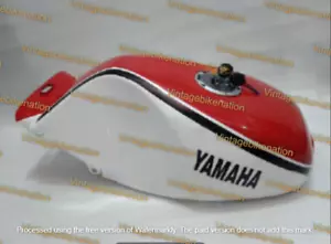 Fit For Yamaha Rz350 31k YPVS Red And White Painted Steel Petrol Tank - Rd Td Lc - Picture 1 of 4