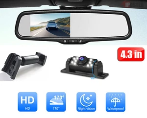 4.3" Car Rear View Mirror Monitor Auto Reversing Backup Camera For Ford Mustang - Picture 1 of 12