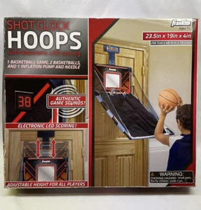 FRANKLIN SPORTS SHOT CLOCK HOOPS DOOR ELECTRONIC BASKETBALL GAME LED SCORING - Picture 1 of 5