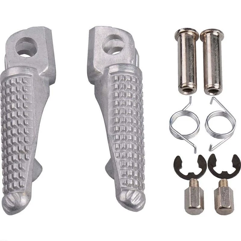 Silver Front Rider Foot Pegs Footrest for Kawasaki EX650 Ninja 650 ER6F 6N 06-13 - Изображение 1 из 1