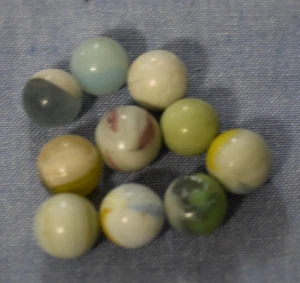 Vintage Lot of 10 Glass Multi-Color Swirl Marbles 16 mm - .6 in. C155 - Picture 1 of 3