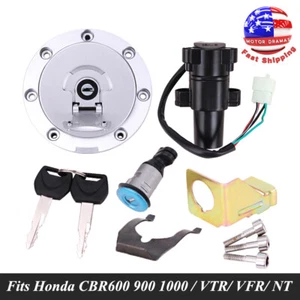 Ignition Switch Fuel Gas Cap Seat Lock Key Set For Honda CBR600F4/F4i 2001-2006 - Picture 1 of 12