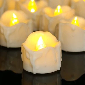Tea Lights Candles with Timer, 12 Packs Flickering Flameless LED Tealights Ba... - Picture 1 of 9