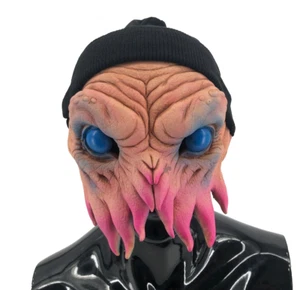 Squiddles Alien Creepy Funny Sea Creature Adult Latex Mask & Cap Made in USA - Picture 1 of 3