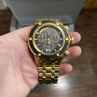 Invicta Mens Subaqua Stainless Steel Gold  Casual Watch 90112 Nice!