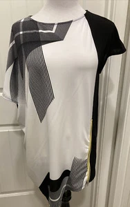 Italy Rinascimento Black/White X Generation Top Yellow Zipper Accent SZ S Read - Picture 1 of 16