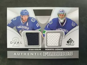 2012-13 SP Game Used Authentic Fabrics Dual #AF2LK Ryan Kesler/Roberto Luongo - Picture 1 of 2