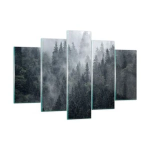 Wandbilder 150x100cm 5 tlg Glasbild Wald Baum Natur XXL Bilder Art Wanddeko - Bild 1 von 10