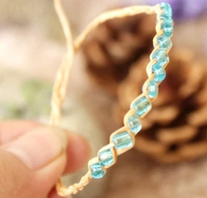 20 STCK. Friendship Raffia Wunschglas Perlen Armbänder verstellbar geflochten handgefertigt - Bild 1 von 29