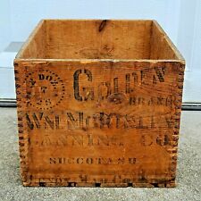 RARE Antique Golden Brand Wm. McKinley Canning Co Wood Crate Box Fruit Jar Sign