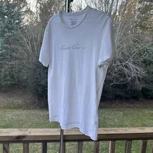 Camiseta de algodón blanca con logotipo de manga corta grande para mujer Kenneth Cole NY Preppy - Imagen 1 de 23