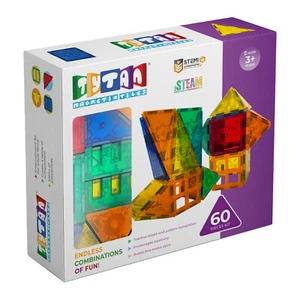 TYTAN TILES MAGNETIC TOY TILES, 60 PIECES - MULTI COLORED - Picture 1 of 5
