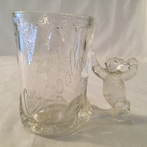 1999 Coca-Cola Polar Bear Clear Glass Mug with Polar Bear Handle - Picture 1 of 5