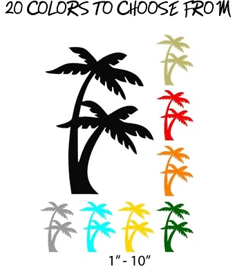 BUMPER Palm Tree Sticker Vinyl Decal Tropical Island Beach Ocean Wall Car FREE SHIP