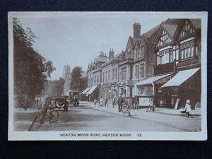 Stockport HEATON MOOR Heaton Moor Road Parade c1930s RP Postcard by Blakey - Picture 1 of 4