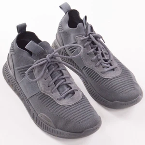 Sneakers da uomo Hugo Boss 7,5 41 grigie maglia calzini scarpe da corsa finiture in pelle scamosciata - Foto 1 di 15