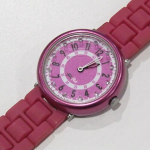 Flik Flak Swatch Watch Pink White SR626SW Kids  USED  - Picture 1 of 6