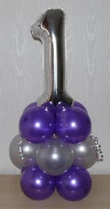1ST WEDDING ANNIVERSARY- SILVER - PARTY -FOIL BALLOON DISPLAY -TABLE CENTREPIECE - Picture 1 of 4