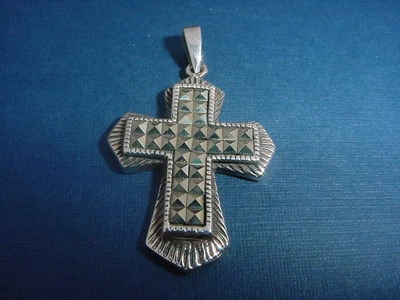 ** Красивый марказит серебро крест подвеска ** - Изображение 1 из 2
