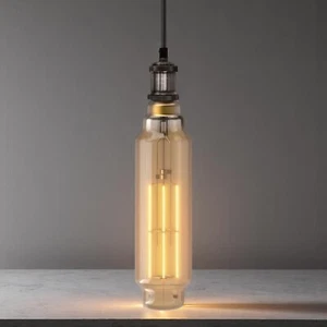 LED Filament Bulb Status Golden Antique 8W 60W Equivalent Large Tube Pendant - Picture 1 of 6