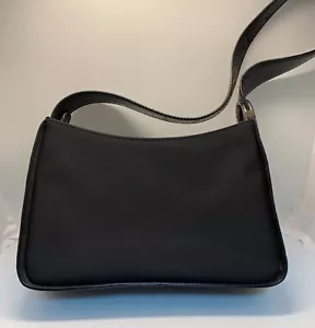 Vintage 90's Oroton Sydney Black Canvas and Leather Shoulder Bag - Picture 1 of 11