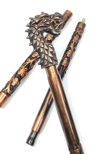 Unique Dragon Handle Hand Carved Cane for Men Women Old People Gift Collectible - Picture 1 of 8