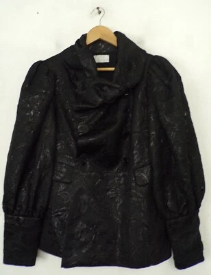 BADGLEY MISCHKA Womens Size Medium Black Sparkly Print Fancy Jacket  - Image 1 of 4