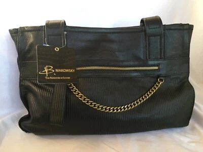 💕 Bolso de Mano Mackenzie BMakowsky de Cuero Negro Nuevo con Etiquetas Precio de venta sugerido por el fabricante $318 Foto 1 de 4