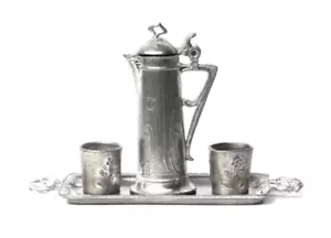 Antique German Dollhouse Gerlach Soft Metal Beverage Set 1:12 Miniature 1900 - Picture 1 of 11