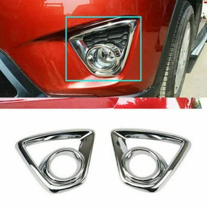 For Mazda CX5 CX-5 2013-2015 ABS Front Bumper Fog Light Lamp Chrome Cover Trims - Picture 1 of 8