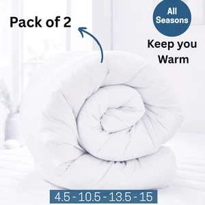 2 x Hotel Quality Duvet Quilt 4.5 10.5 13.5 15 TOG–Single Double King Super King - Picture 1 of 1