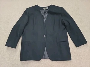 REQUISITOS Chaqueta Blazer Mujer Vintage 100% Lana Negra Talla 14 - Imagen 1 de 10