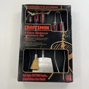 New Craftsman Tools 4Pc. Stainless Steel BBQ Grill Accessory Set 941258 USA NOS - Picture 1 of 10