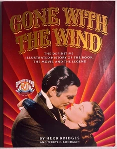 Vintage Book Gone With The Wind: Illustrated History Movie Herb Bridges Signed - Picture 1 of 9