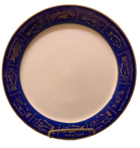 Vintage Porsgrund Norwegian American Line Fish Dinner Plate Sagafjord Vistafjord - Picture 1 of 3