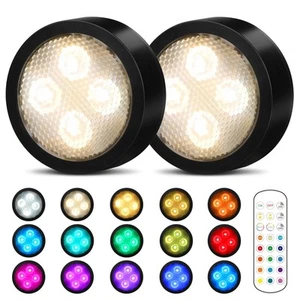 Puck Lights with Remote Control, Battery Operated Wireless LED Under Cabinet ... - Picture 1 of 7