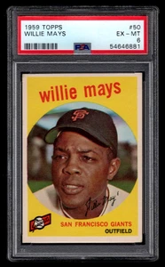 Tarjeta de béisbol original Willie Mays 1959 Topps #50 PSA 6 EX-MT SF GIANTS HOF. - Imagen 1 de 2