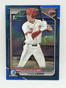 2024 Bowman Draft Chrome Tyson Lewis 1st Blue Refractor /150 BDC-44 Reds - Bild 1 von 2
