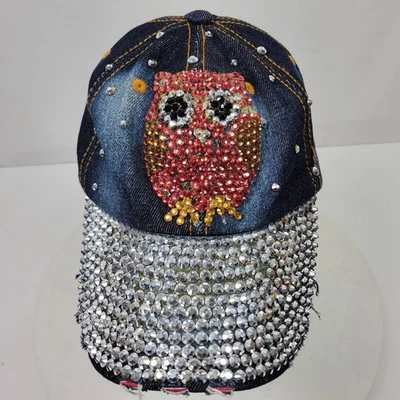 Gorra sombrero vintage OWL envejecido bling con pedrería cuentas lentejuelas talla única Foto 1 de 4