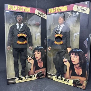 Pulp Fiction Vincent Vega Jules Winnfield 13 inch Talking Figures Lot of 2 D - Picture 1 of 17