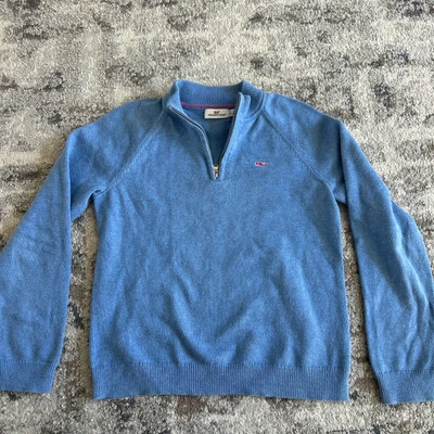 Suéter Suave Vineyard Vines Niñas Talla M (10-12) Azul Con Ballenas Rosas Foto 1 de 4