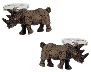 Colour Rhinoceros Cufflinks - Picture 1 of 4