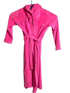 Victoria Secret Hooded Long Pink Color Robe Size Small Belt Pockets Bathrobe - Picture 1 of 5