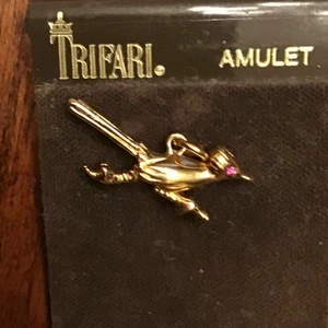 Trifari Amulett Charm goldfarben Roadrunner - Bild 1 von 3