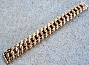 15.5mm - 5/8" 1940S Bretton 12k Gold-Filled Curb Link Watch Band - Picture 1 of 2